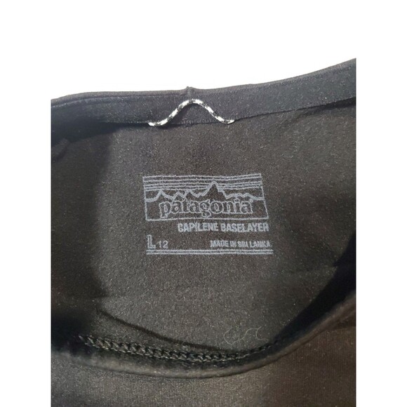Patagonia Capilene Baselayer Girls L12 Black Long Sleeve - Picture 5 of 6